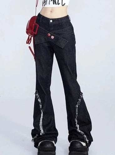 American Style Black Retro Niche Jeans