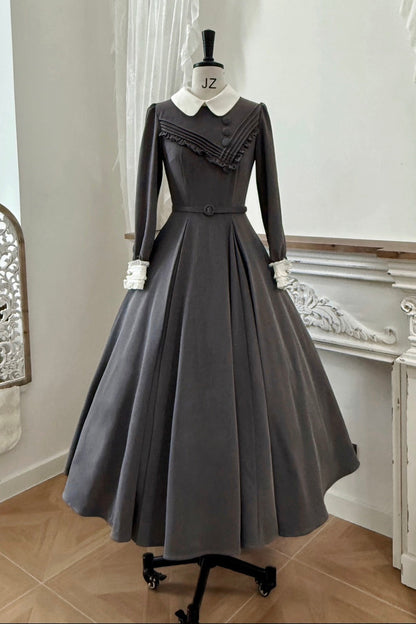 【12月21日予約締切】クラシックロリータ修道女ロングドレス＋クロスフリルエプロン＋ボンネット