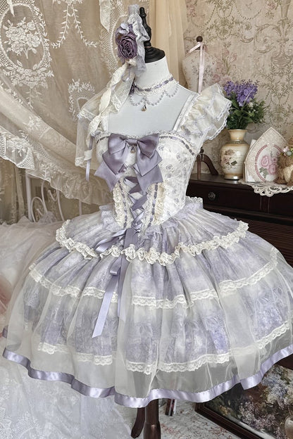 [Pre-order Deadline: April 12] Purple Floral Fairy Princess Tulle Dress + Accessories
