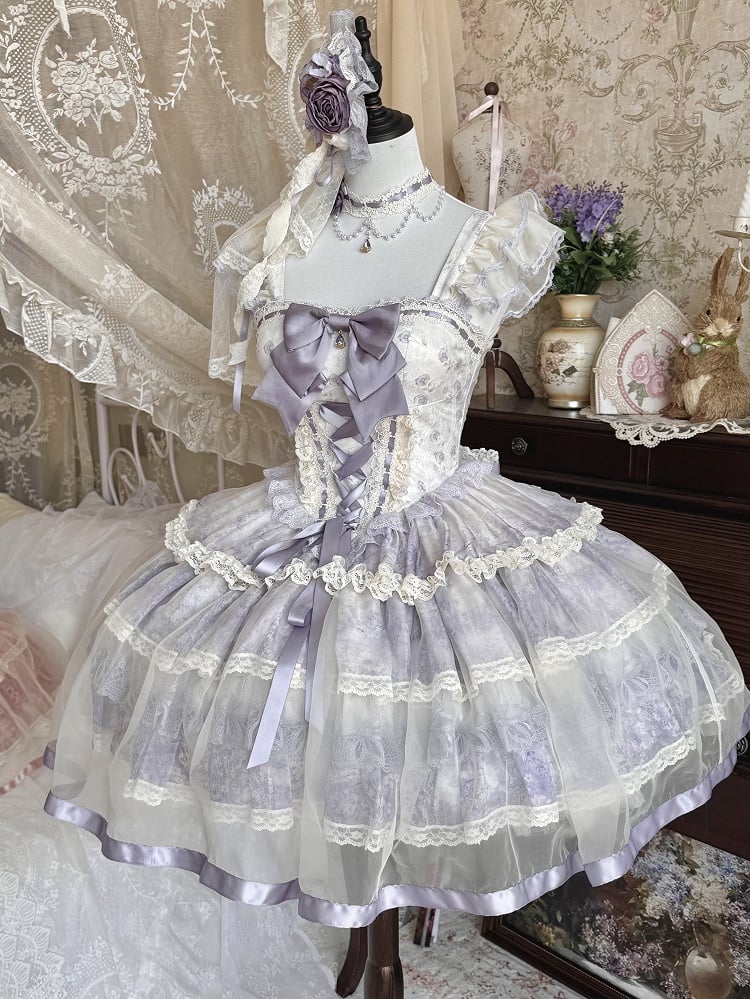 [Pre-order Deadline: April 12] Purple Floral Fairy Princess Tulle Dress + Accessories