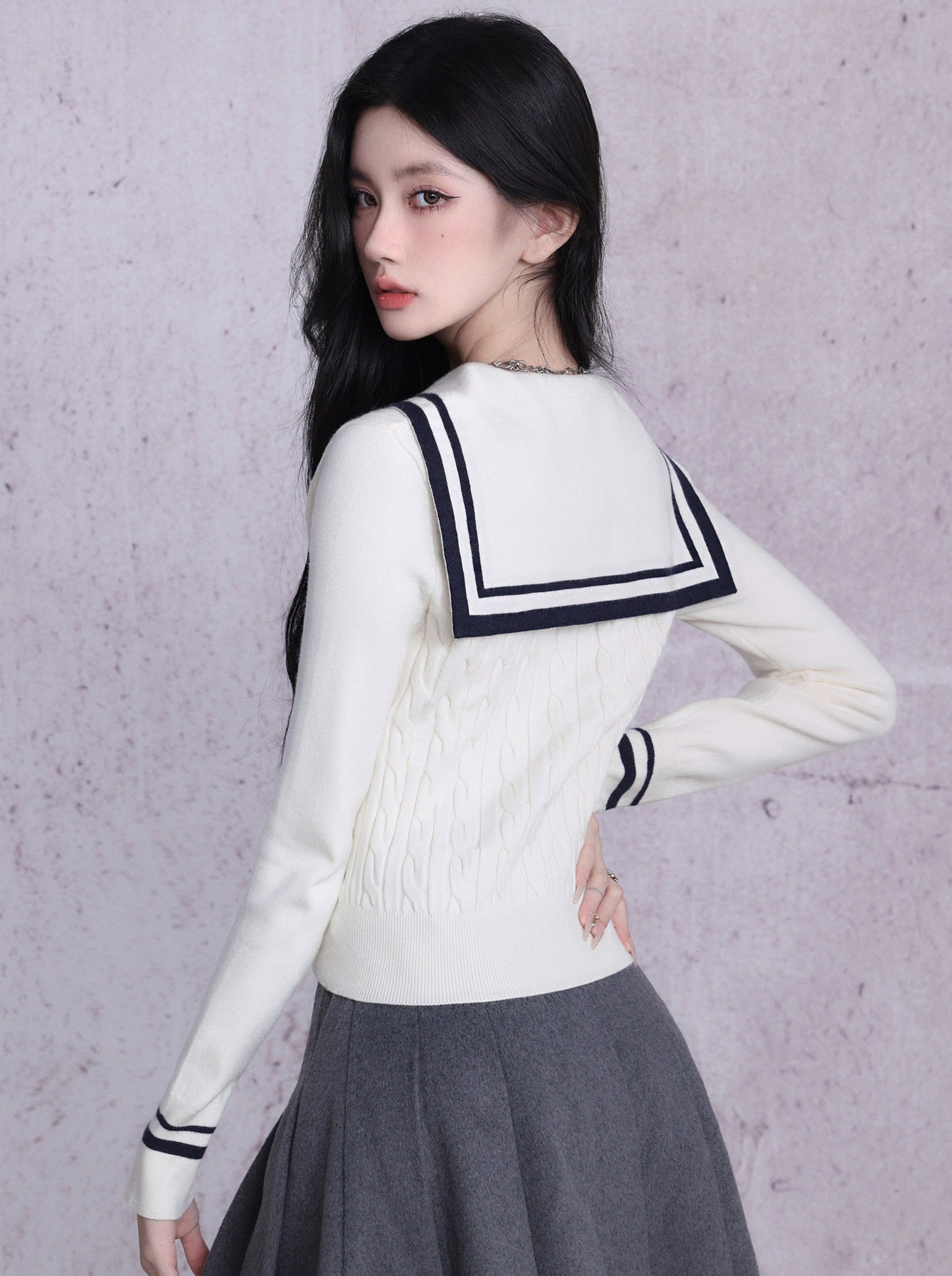 Marine French Girly Sailor Knit