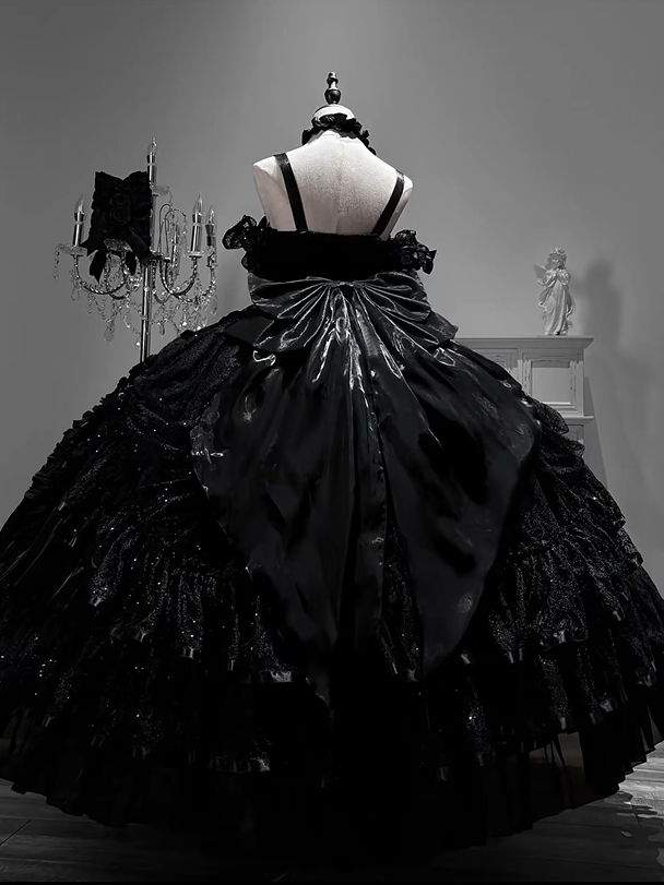 [Pre-order] Gothic Rose Wedding Lolita Gorgeous Tiered Corset JKS Dress
