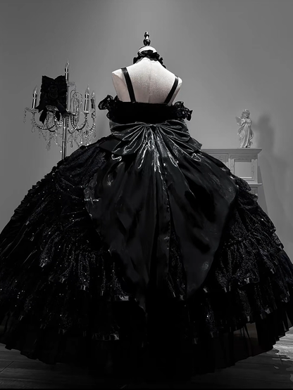 [Pre-order] Gothic Rose Wedding Lolita Gorgeous Tiered Corset JKS Dress