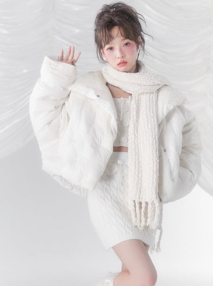 Pure White Short Down Jacket