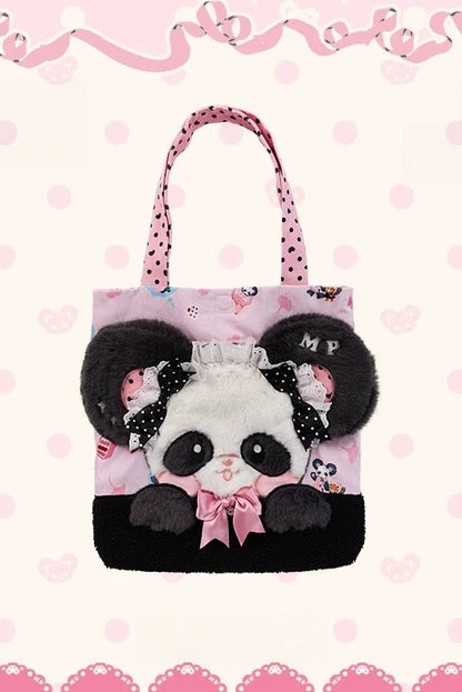 [Reservierungsschluss am 1025] Pink/Grüne Chinoiserie-Lolita-Sweet-Panda-Serie Accessoires (Teetassen-inspirierter Minihut, Pandaohren-Haube, Pandaohren-KC, Pandaohren-Barett, Haarclip, Halskette, Handtasche, Quastenbrosche, Socken)