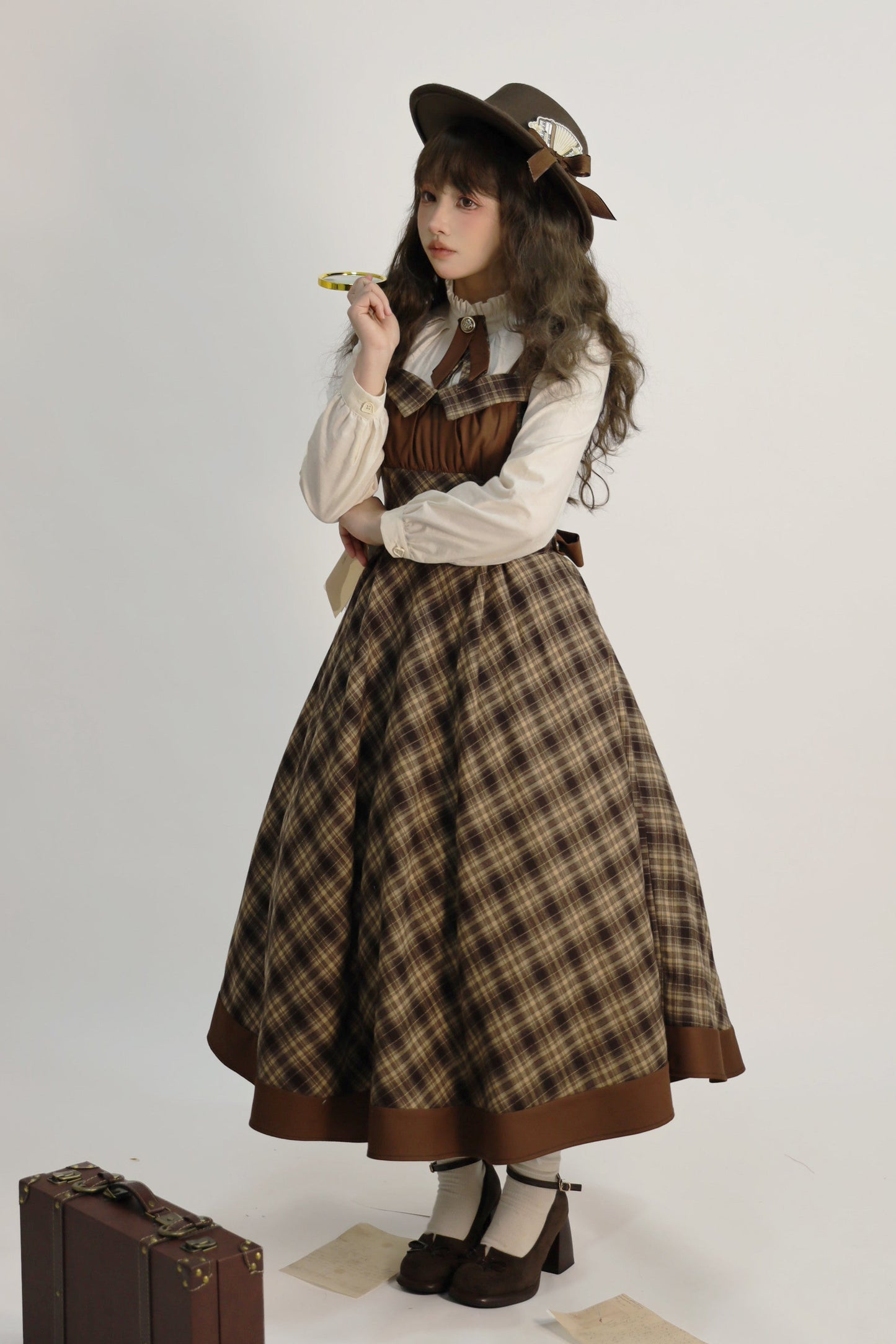 [Reservation Deadline February 3rd] Vintage Detective Series Lapel Cape + Flap Collar Jumper Skirt + Ribbon Brooch