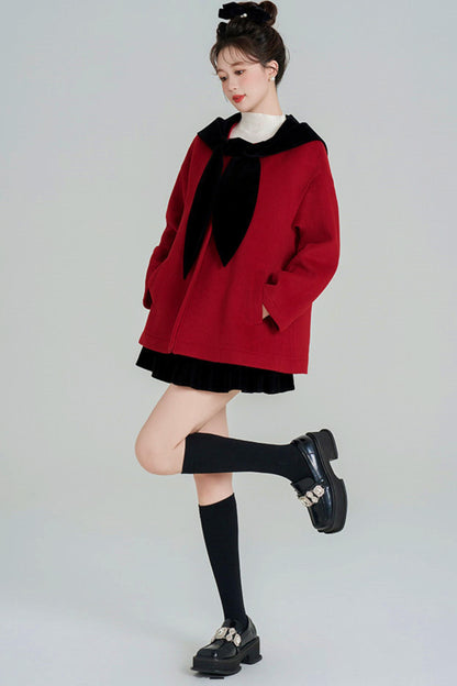 Shawl Hood Style Flare Coat