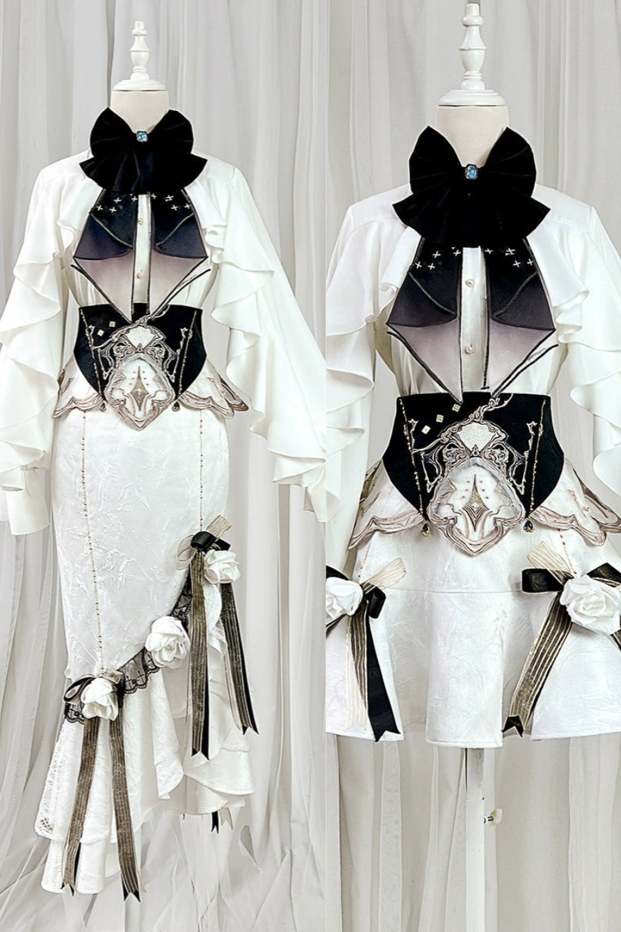 【予約商品】エレガントフラワースカート＋フリルトップス＋ウエストベルト