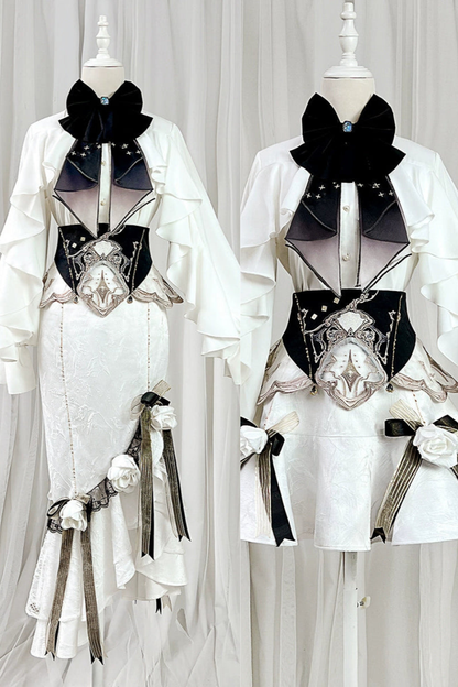 【予約商品】エレガントフラワースカート＋フリルトップス＋ウエストベルト