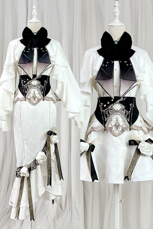 【予約商品】エレガントフラワースカート＋フリルトップス＋ウエストベルト