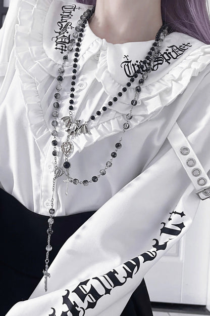 Dark Slim Ruffle Tops