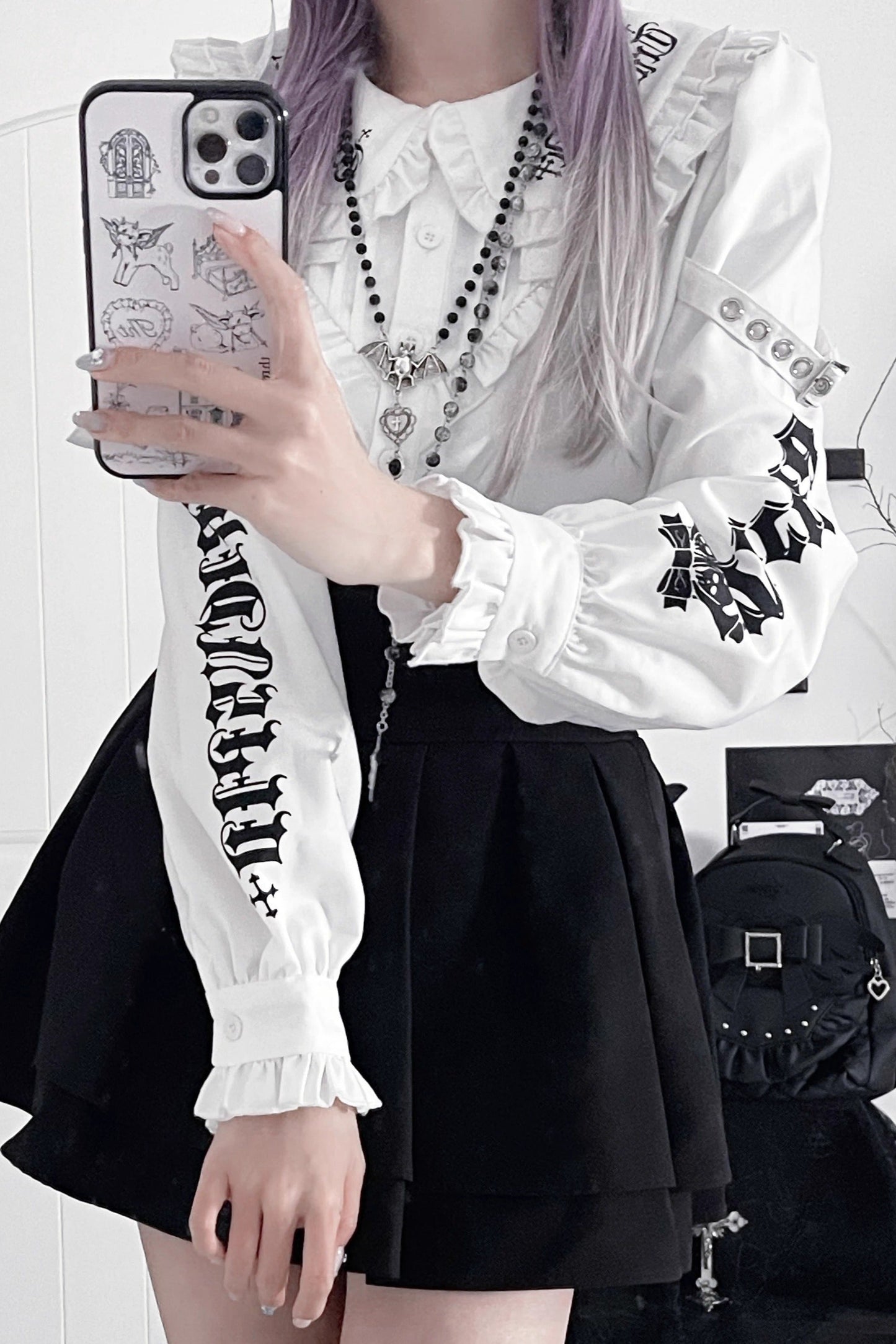 Dark Slim Ruffle Tops