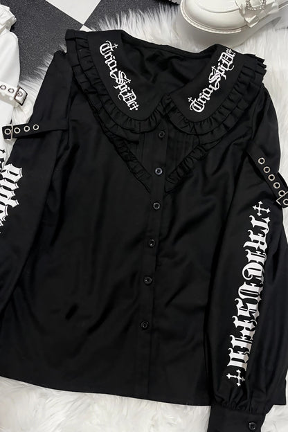 Dark Slim Ruffle Tops