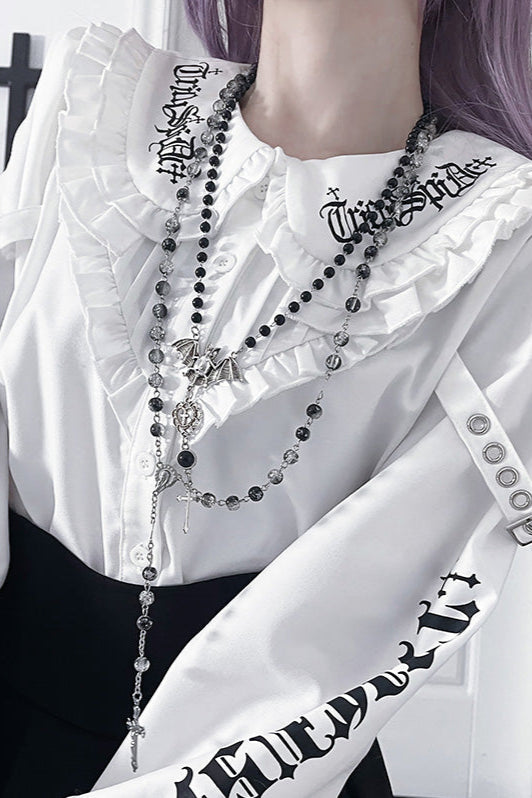 Dark Slim Ruffle Tops