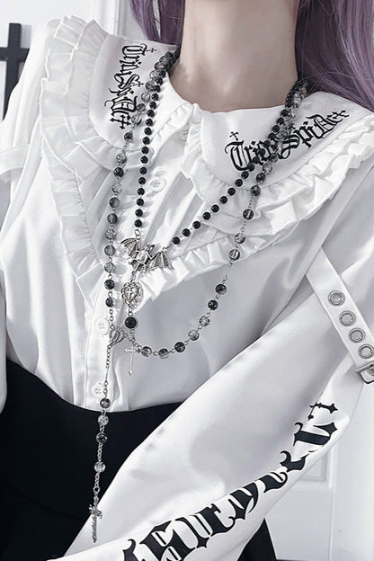 Dark Slim Ruffle Tops