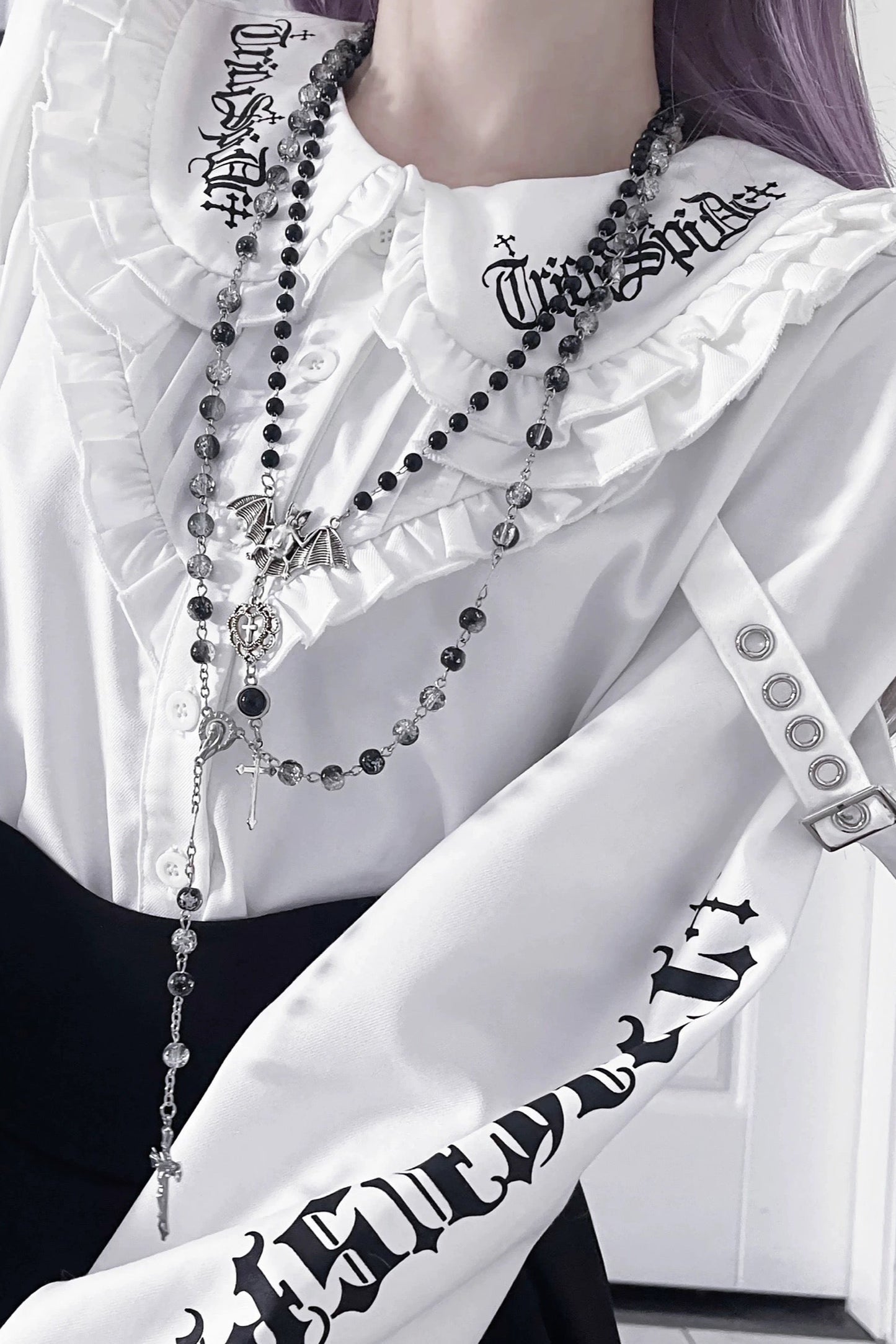 Dark Slim Ruffle Tops