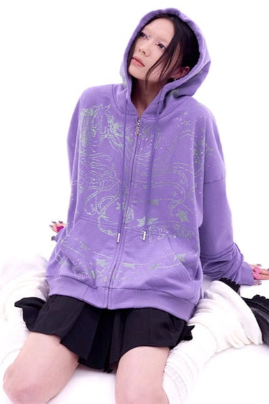 Snake Girl Crystal Sweatshirt Hoodie