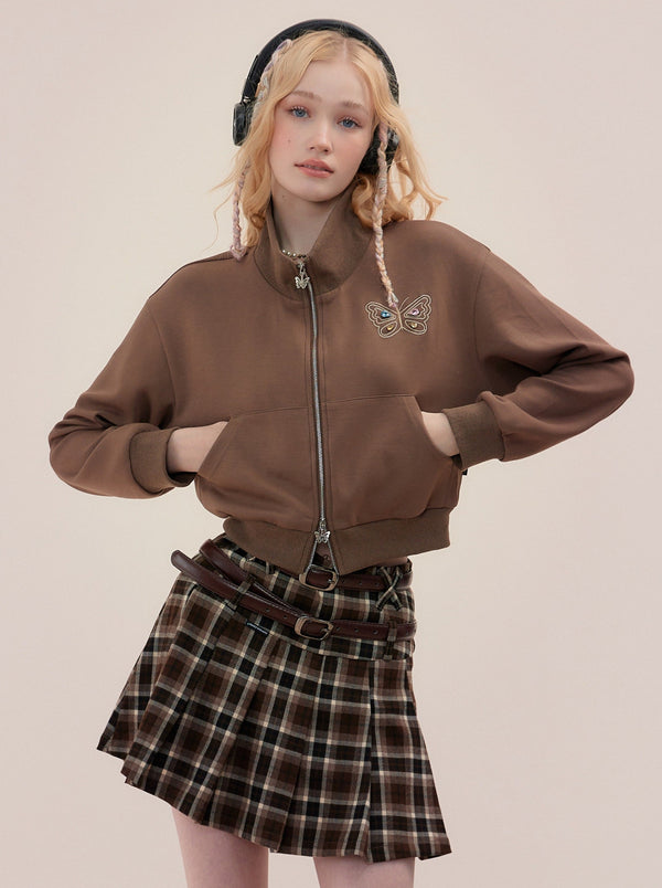 ハーフネックジップアップスポーティートップス