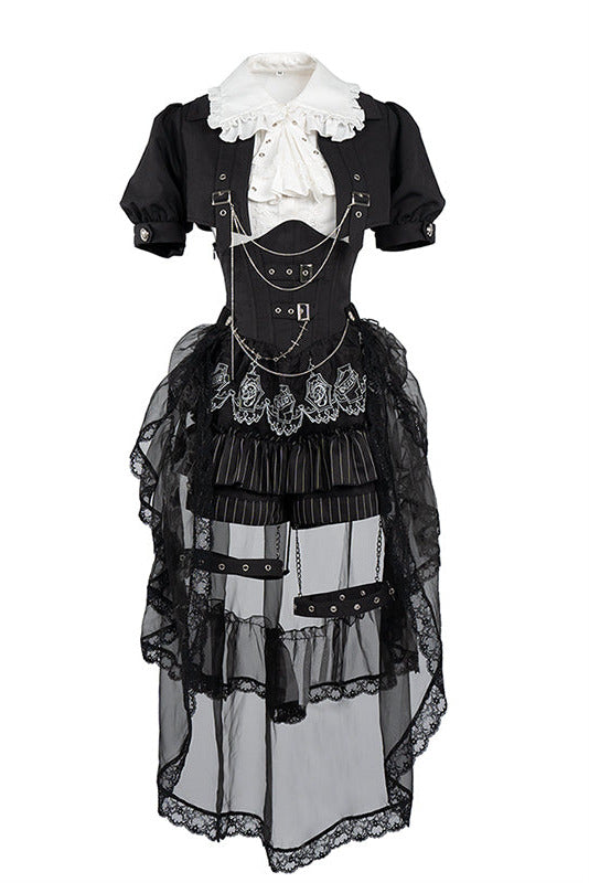 [Pre-Order] Raven Prince Dark Lolita British Style Split Original Design Outfit