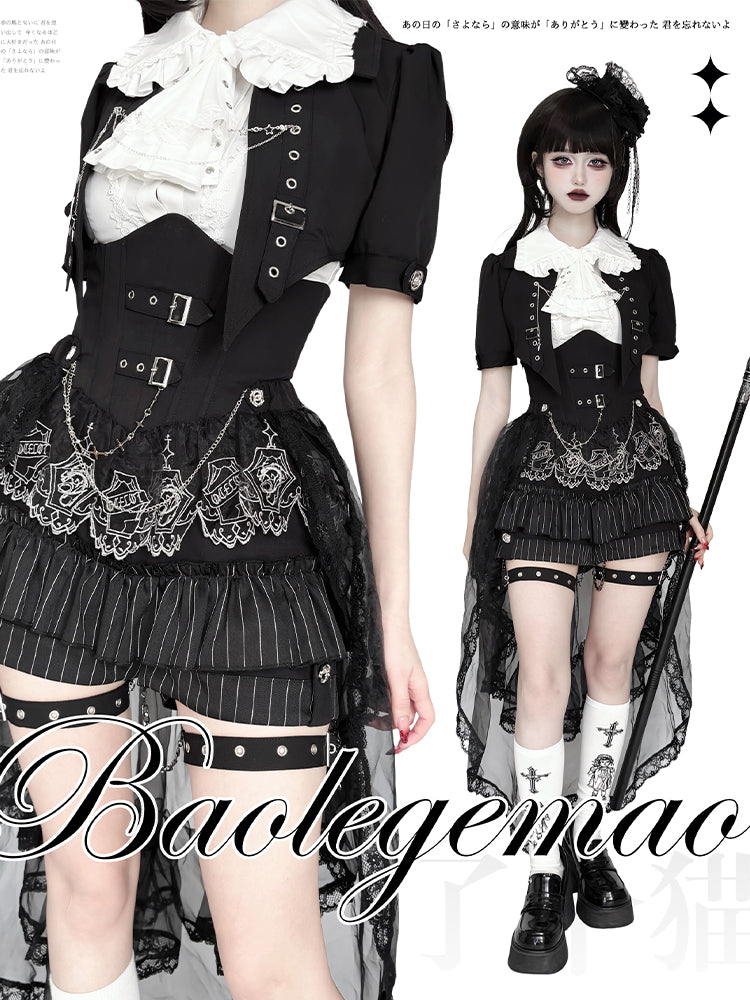 [Pre-Order] Raven Prince Dark Lolita British Style Split Original Design Outfit
