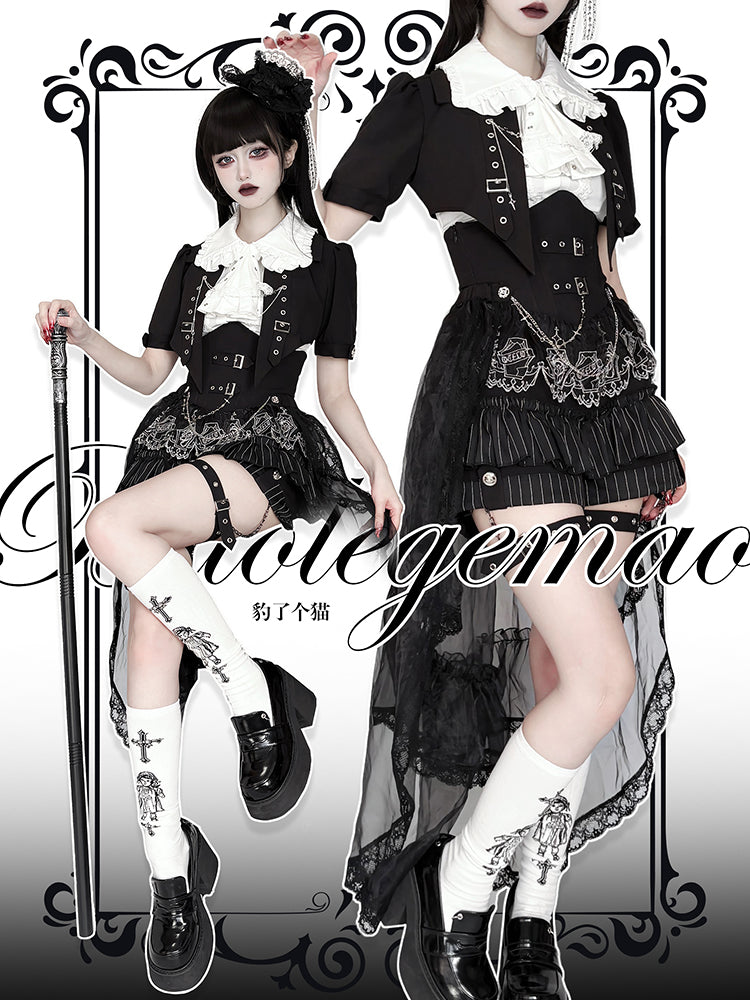 [Pre-Order] Raven Prince Dark Lolita British Style Split Original Design Outfit
