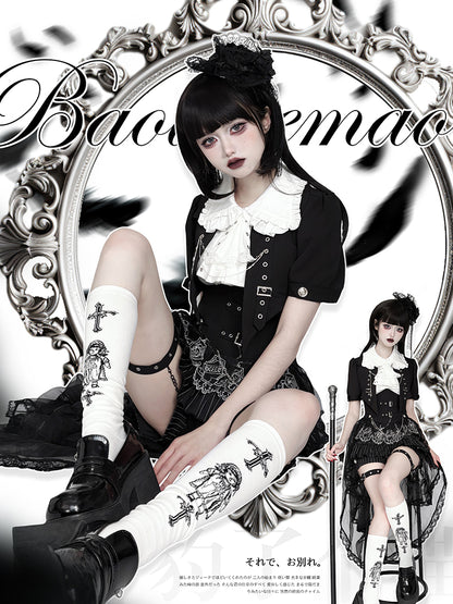 [Pre-Order] Raven Prince Dark Lolita British Style Split Original Design Outfit