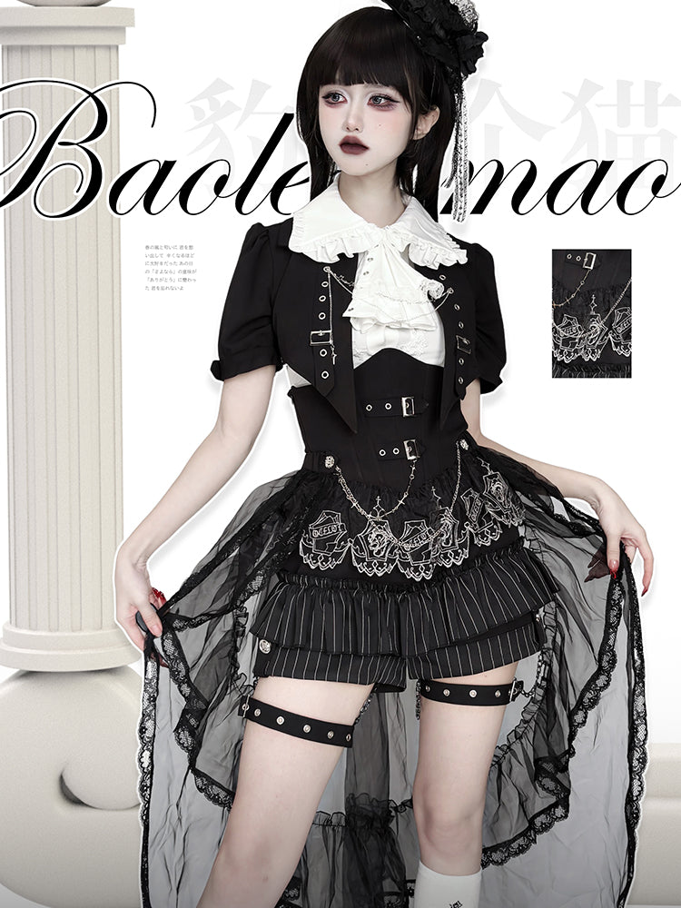 [Pre-Order] Raven Prince Dark Lolita British Style Split Original Design Outfit