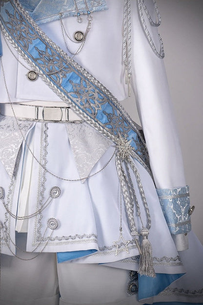 【12月7日予約締切】Light Blue & White Royal Prince-Style Military Lolita Set 1/2 + Full Set Ouji Fashion