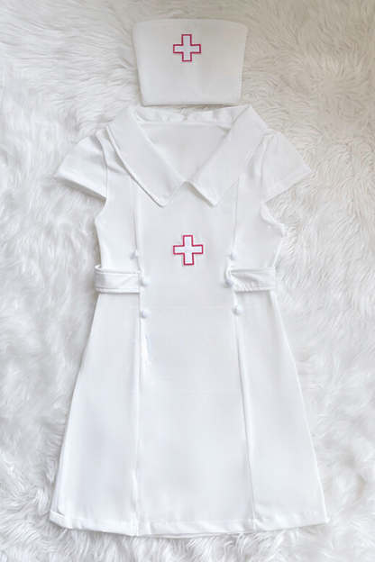 Pure White Nurse Cosplay Set