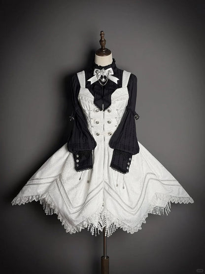 【2月23日予約締切】ドーンブレイカーゴシックフリルスタンドカラージャカードリボンシャツ