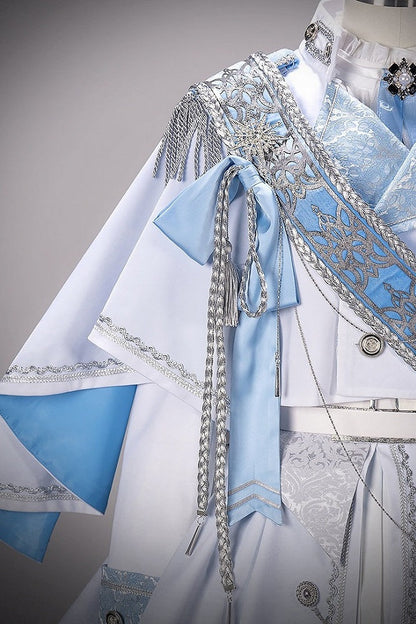 【12月7日予約締切】Light Blue & White Royal Prince-Style Military Lolita Set 1/2 + Full Set Ouji Fashion