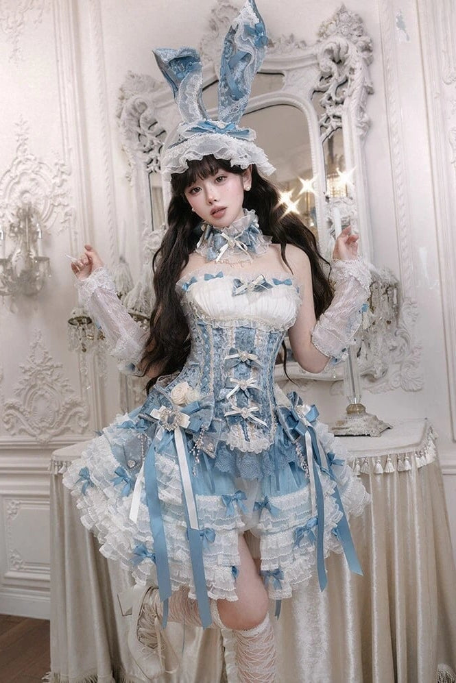 【4月8日予約締切】スウィートロリータバニーレースコルセットドレスセットA/B/C