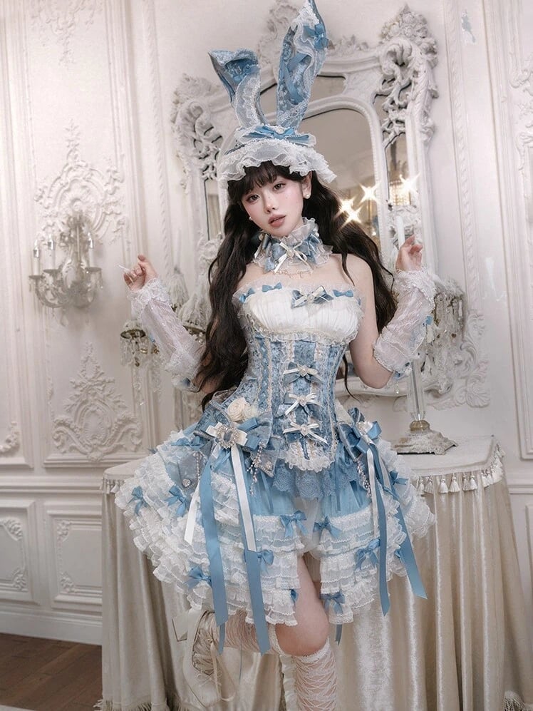 【4月8日予約締切】スウィートロリータバニーレースコルセットドレスセットA/B/C