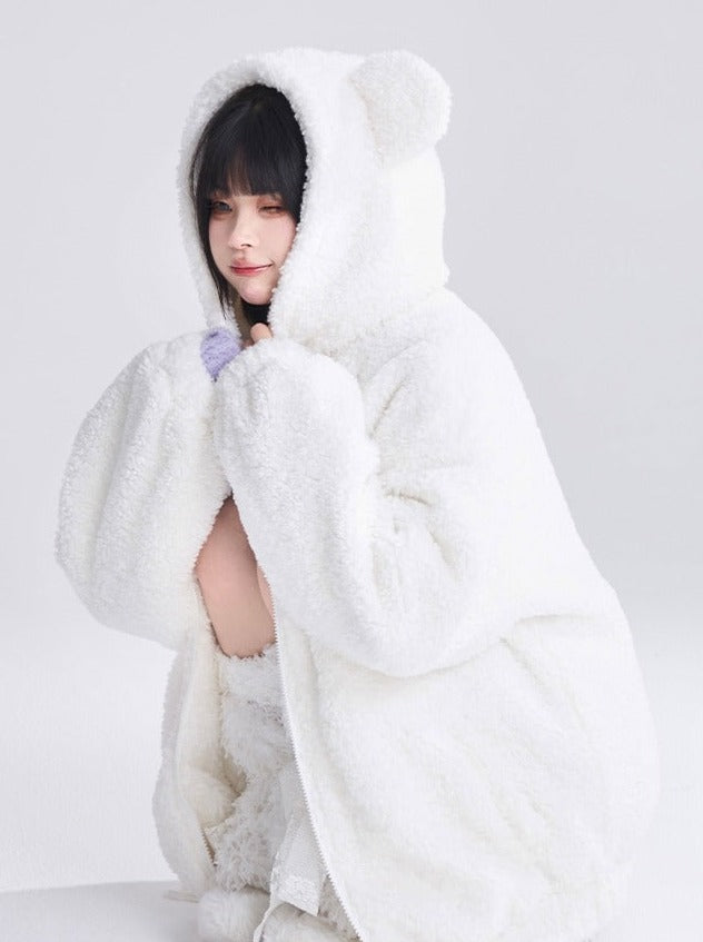 Lamb Wool Bear Fur Coat