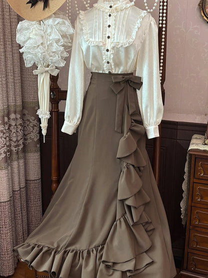 【12月23日予約締切】トワイライトレインロマンティックフリルシャツ