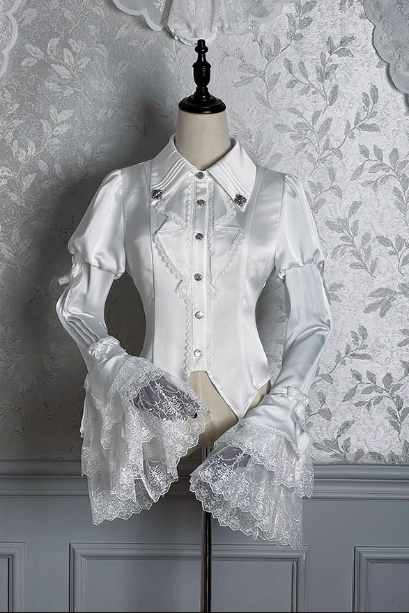 [Deadline for reservations: December 8] Black Mist Banquet Gothic Lace Juliette Sleeve Shirt