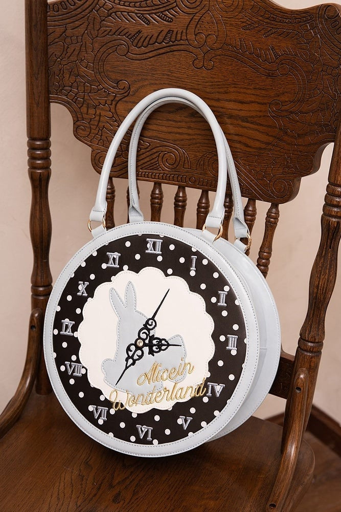 [Date limite de précommande : 16 juillet] Sac à main horloge lapin fantasy Alice (avec bandoulière)