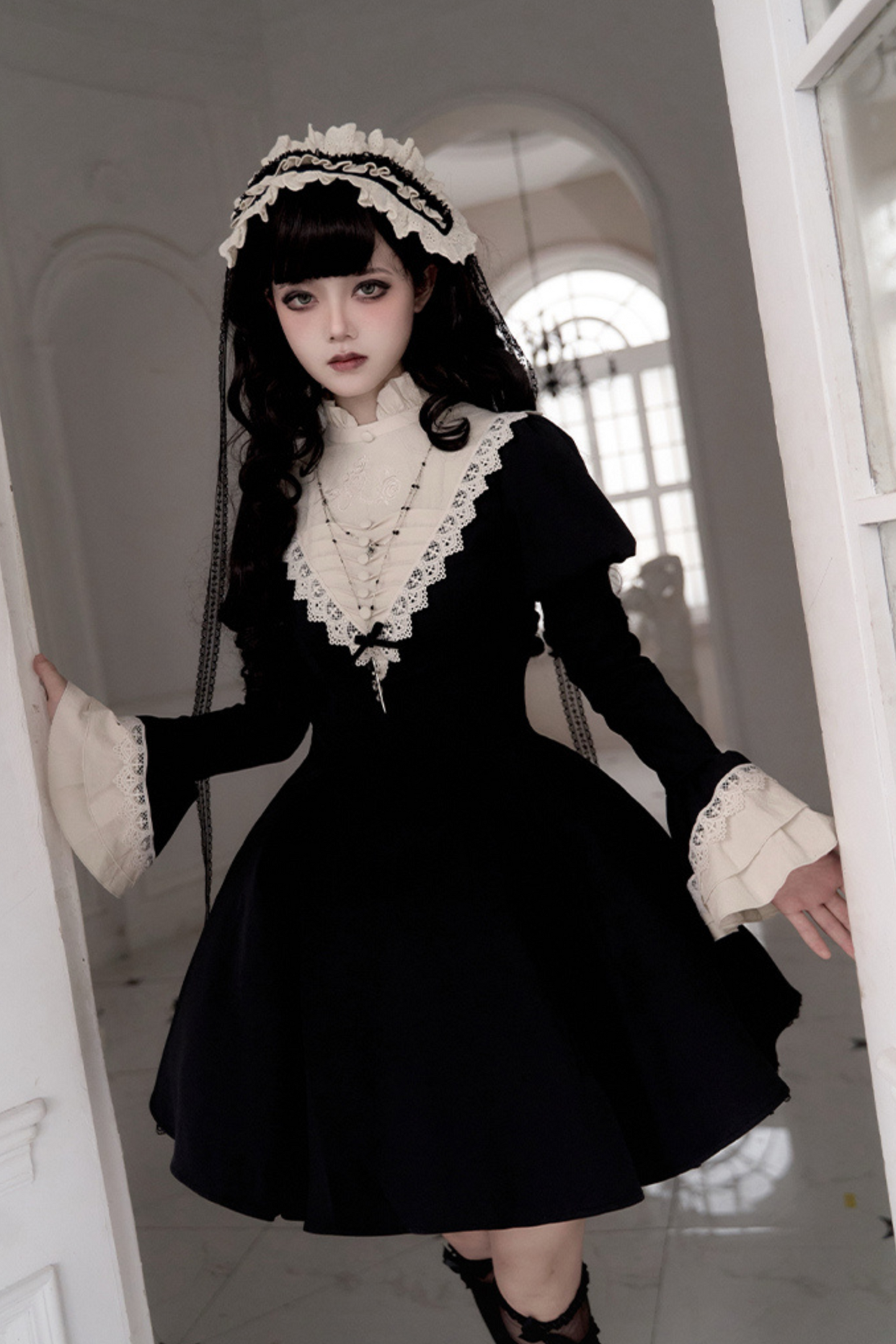 [Reservation product] Dark Gothic Girl School Dress Set