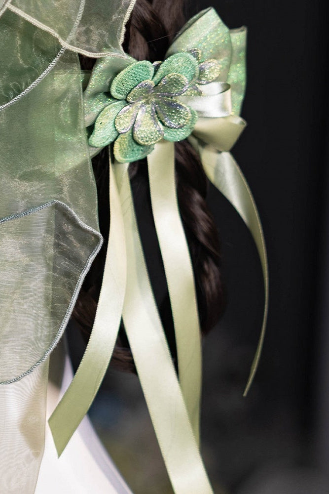 [Scadenza prenotazione 28 giugno] Accessori della serie sweet lolita floreale rosa x verde/rosso/viola/verde (choker, copricapo con velo floreale, fermagli per capelli, polsini da polso)