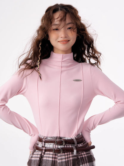 American Retro Slim Half Turtleneck Top