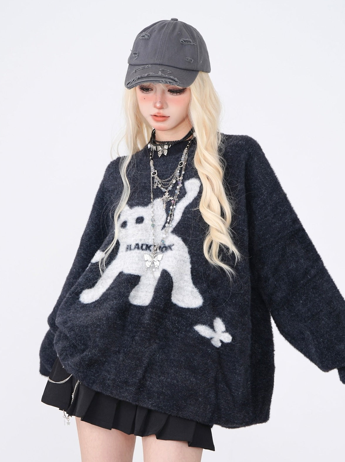 Dark Little Fur Cat Top