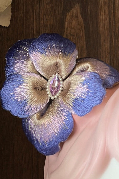 【9月13日予約締切】Purple/Dark Purple Gothic Lolita Elegant Iris Series Accessories(Bonnet / Hair clip with tassel / Hair clip / Brooch)