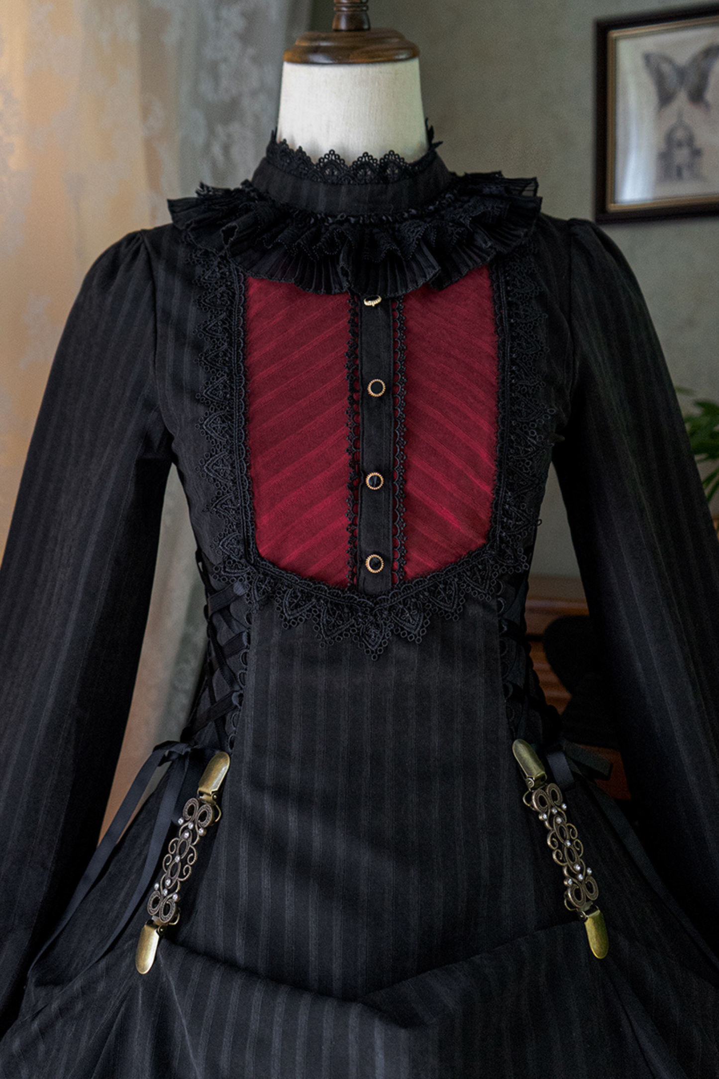 Retro Striped Elegant Gothic Lolita Dress