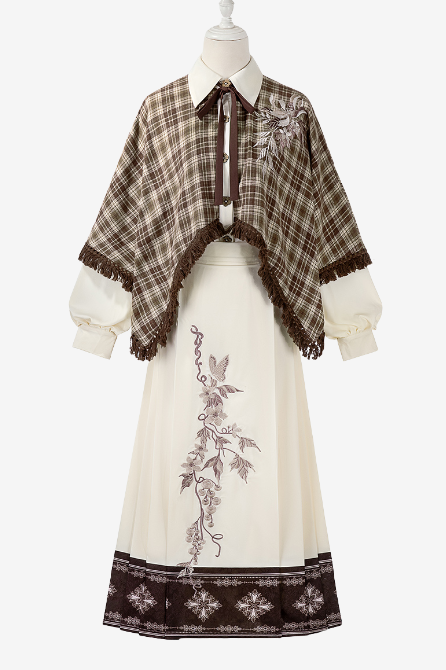 レトロチェックトップス＋スカート