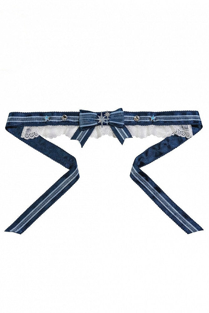[Pre-order Deadline: September 23] Light Blue/Dark Blue Celestial Star Series Accessories (Ribbon Veil Hat, Ribbon Headband Kc, Wrist Cuffs, Choker)