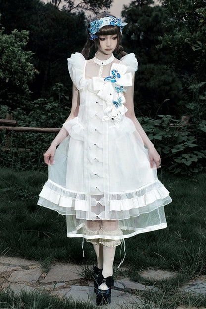 [Vorbestellschluss: 10. Monat, 14. Tag] Schwarz/Weiß Gothic-Lolita-Schmetterlingsschleifen-Serie Accessoires(Haube/Spitzen-Kopfschmuck KC/KC/4 Arten von Fotorahmen/Fotorahmen-Set)
