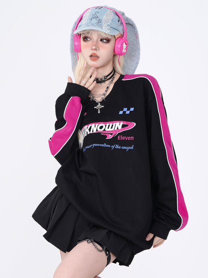 Rock Round Neck Pullover Sweatshirt