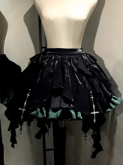 【12月3日予約締切】inverted spell contract ダークゴシックウィッチドレスフルセット＋シャツ＋ベスト＋スカート