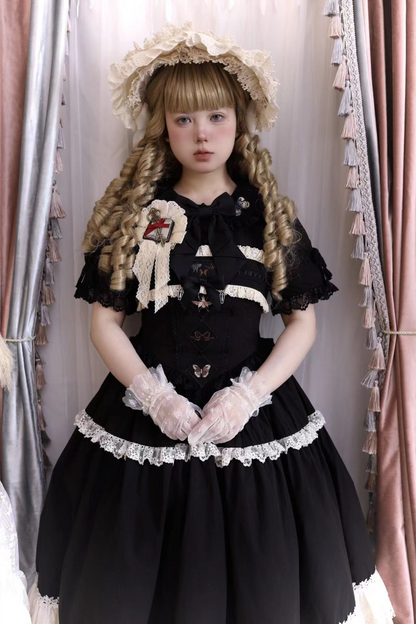 スペルコレクションルームステッチフェイクツーピースドレス