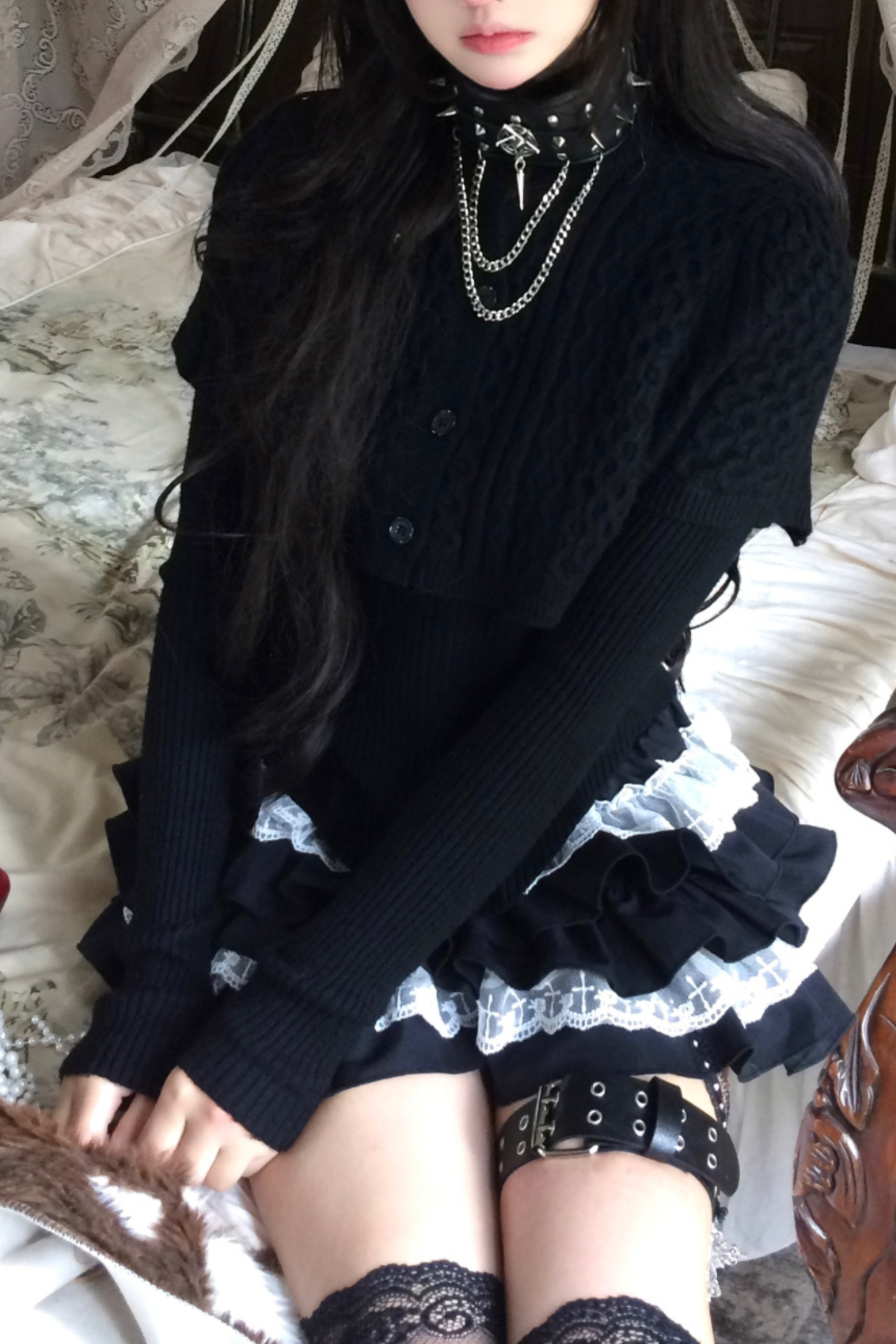 フレンチダークトップス+ケーキスカート